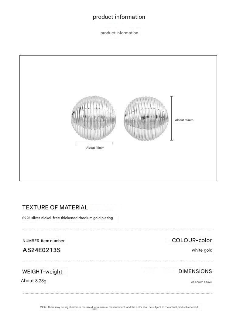 Sterling Silver Brushed Stripe Earrings