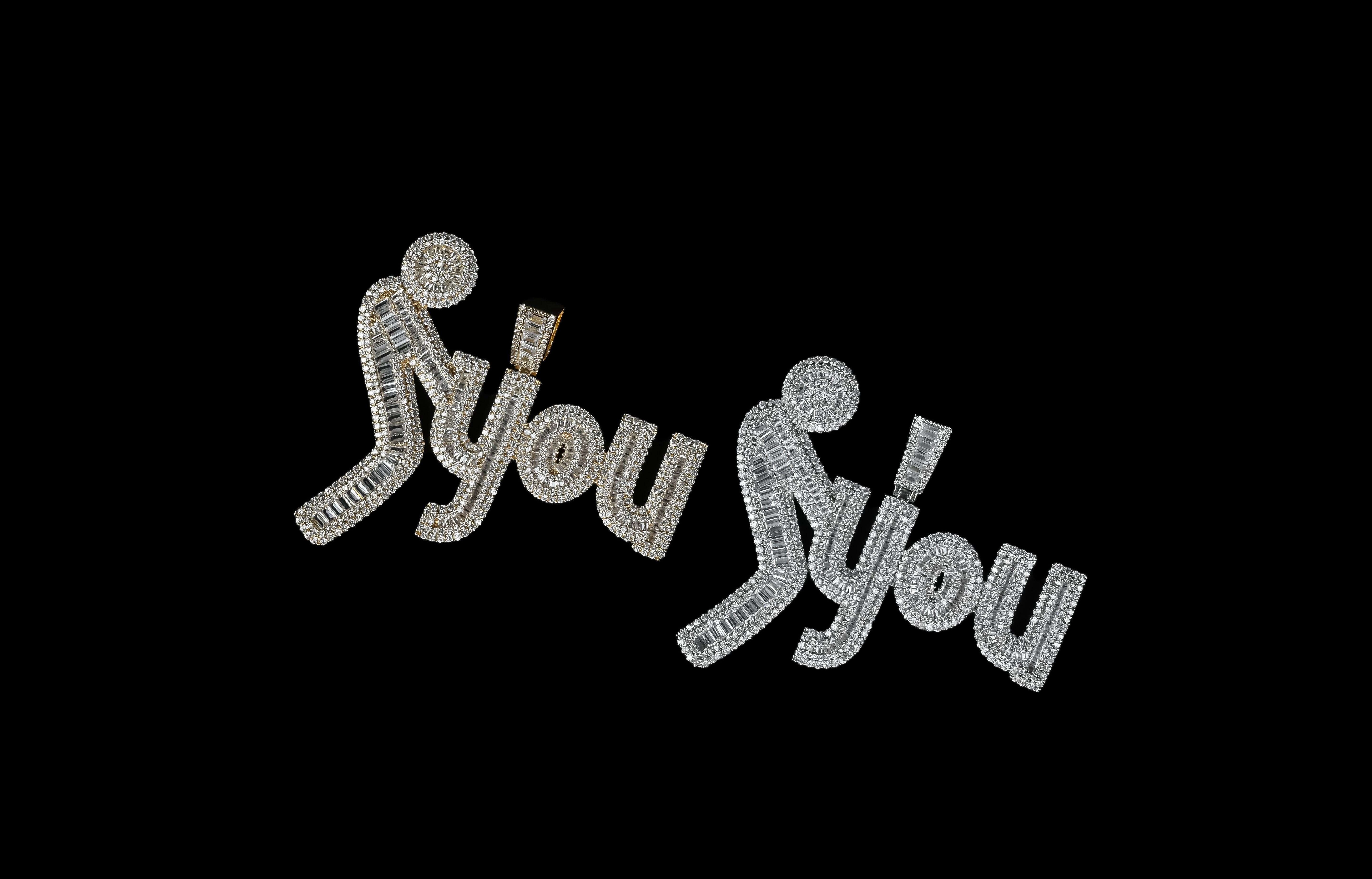 Iced Out Custom Big Name Pendant with Cuban Link Chain: Personalised Necklace, Hiphop Jewelry