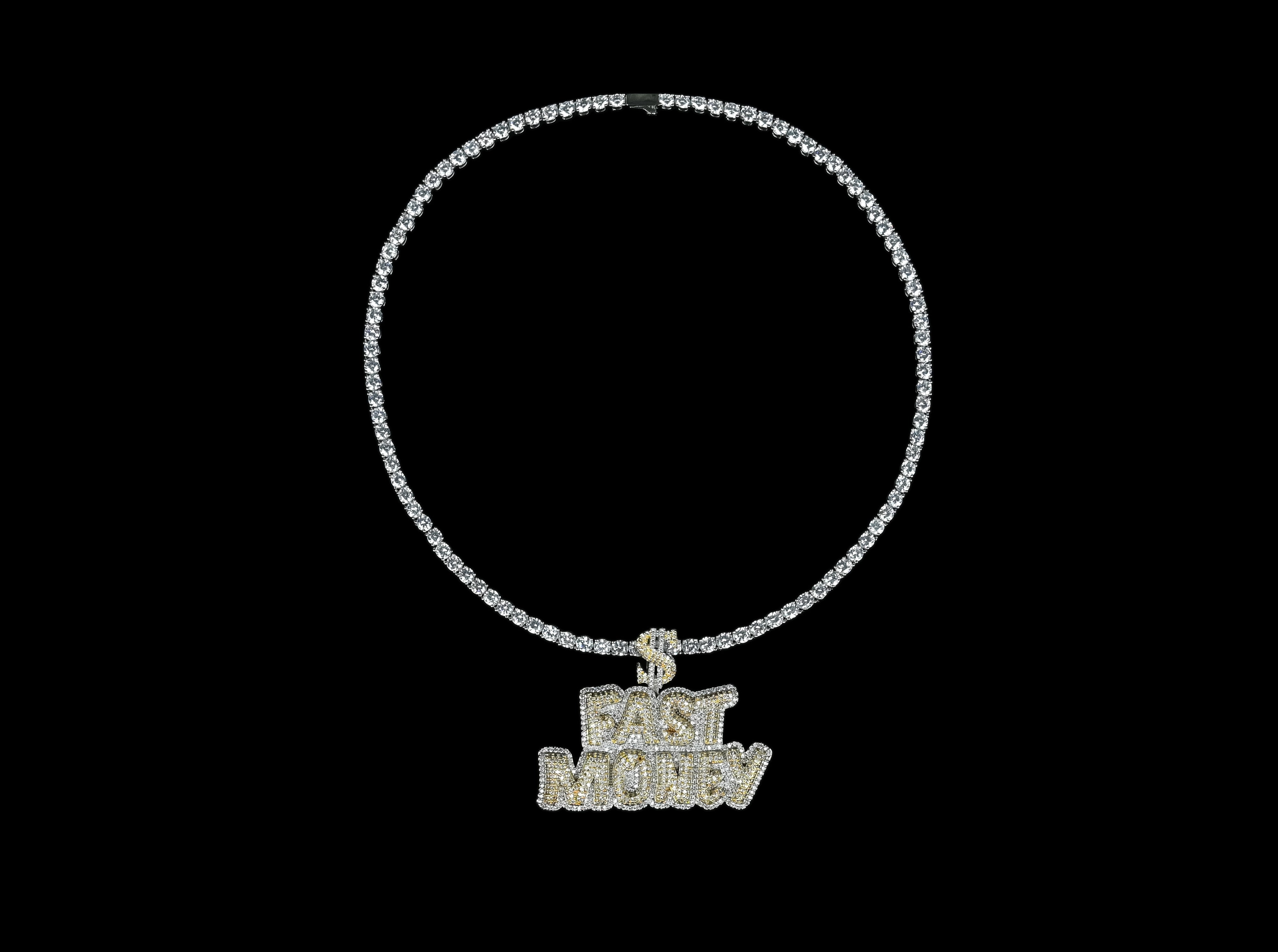 Custom Iced Out Varsity Letters/Numbers Necklace, Personalized Initial Name Pendant Necklace, Bling-Bling Hip Hop Jewelry