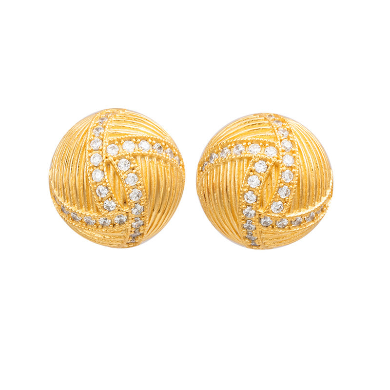 Sterling Silver Brushed Zirconia Fashion Earrings