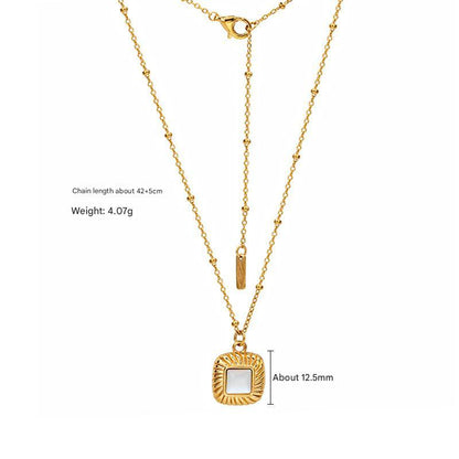 Sterling silver and mother-of-pearl sugar cube necklace