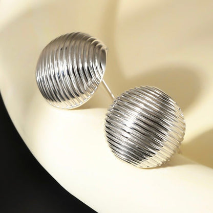 Sterling Silver Brushed Stripe Earrings