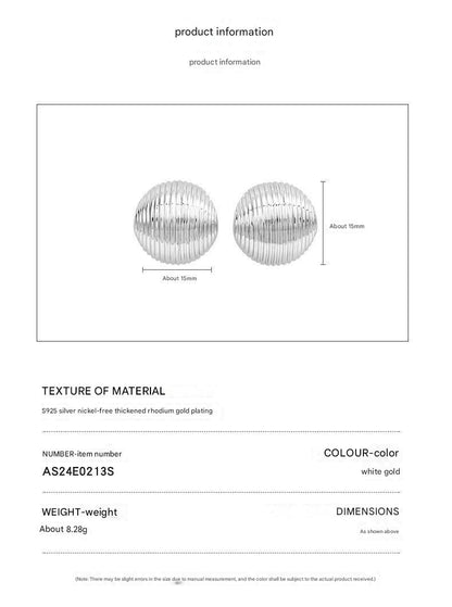 Sterling Silver Brushed Stripe Earrings