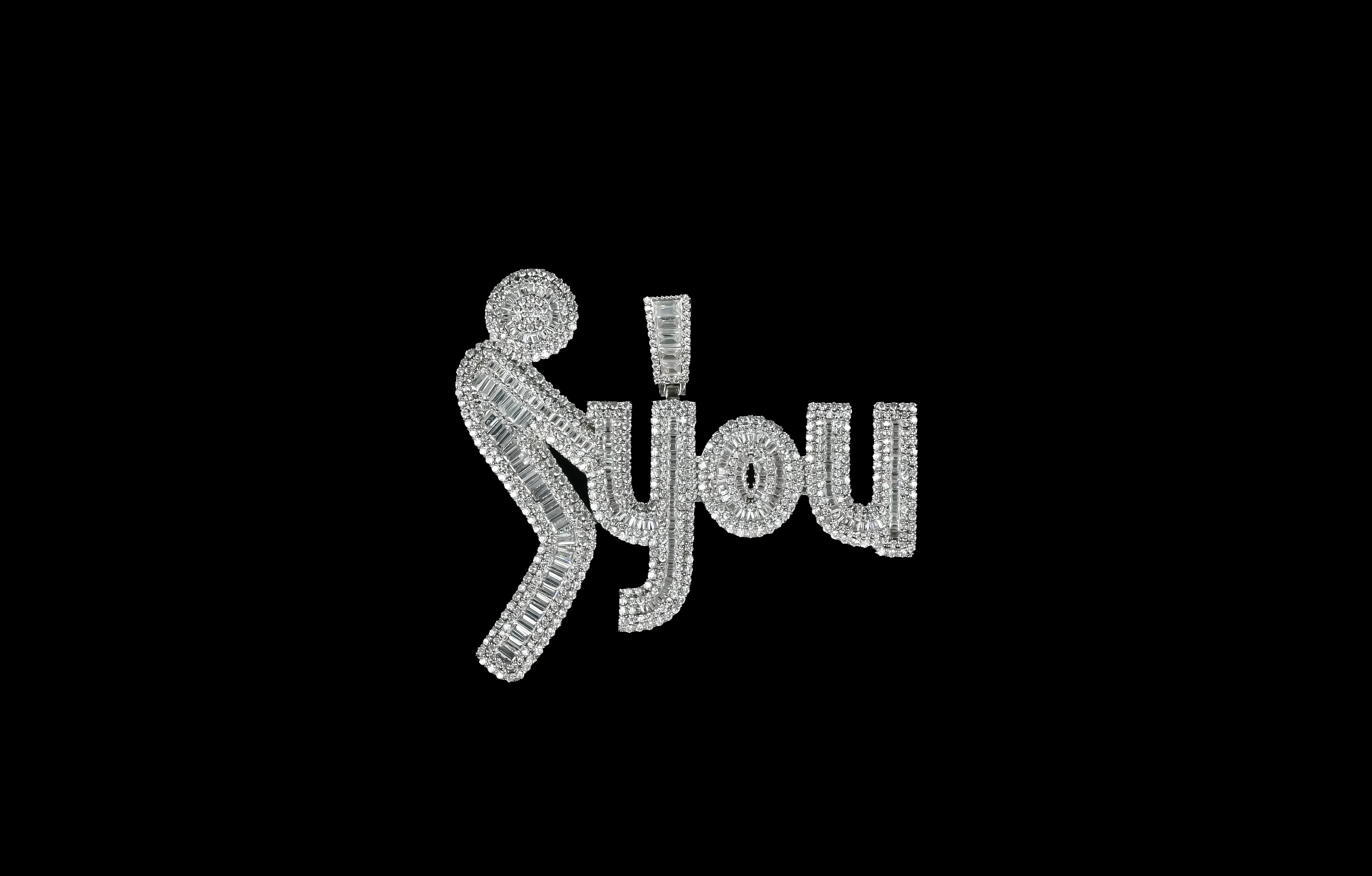 Iced Out Custom Big Name Pendant with Cuban Link Chain: Personalised Necklace, Hiphop Jewelry
