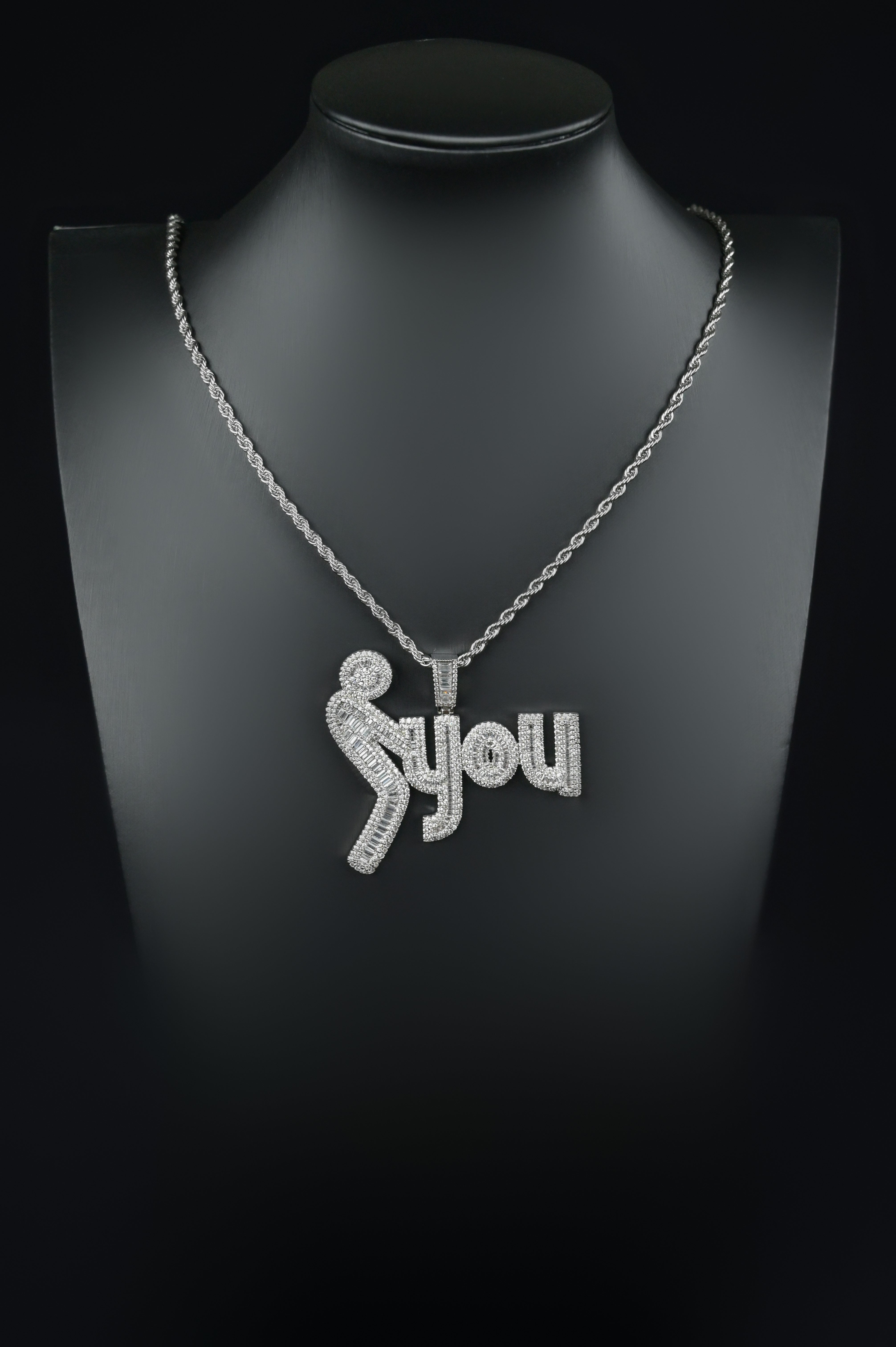 Iced Out Custom Big Name Pendant with Cuban Link Chain: Personalised Necklace, Hiphop Jewelry