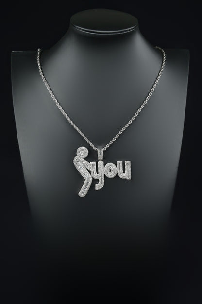 Iced Out Custom Big Name Pendant with Cuban Link Chain: Personalised Necklace, Hiphop Jewelry