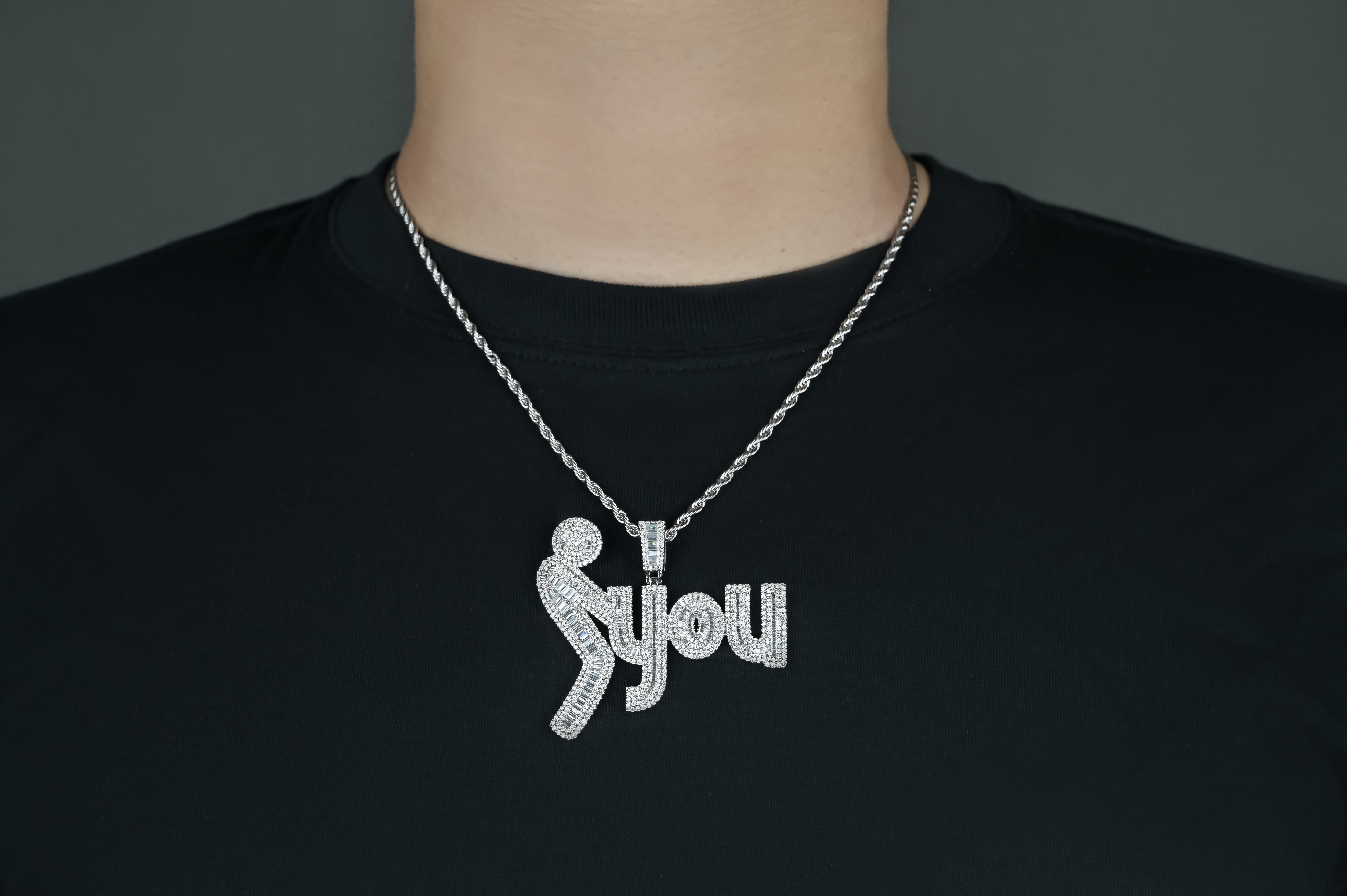 Iced Out Custom Big Name Pendant with Cuban Link Chain: Personalised Necklace, Hiphop Jewelry