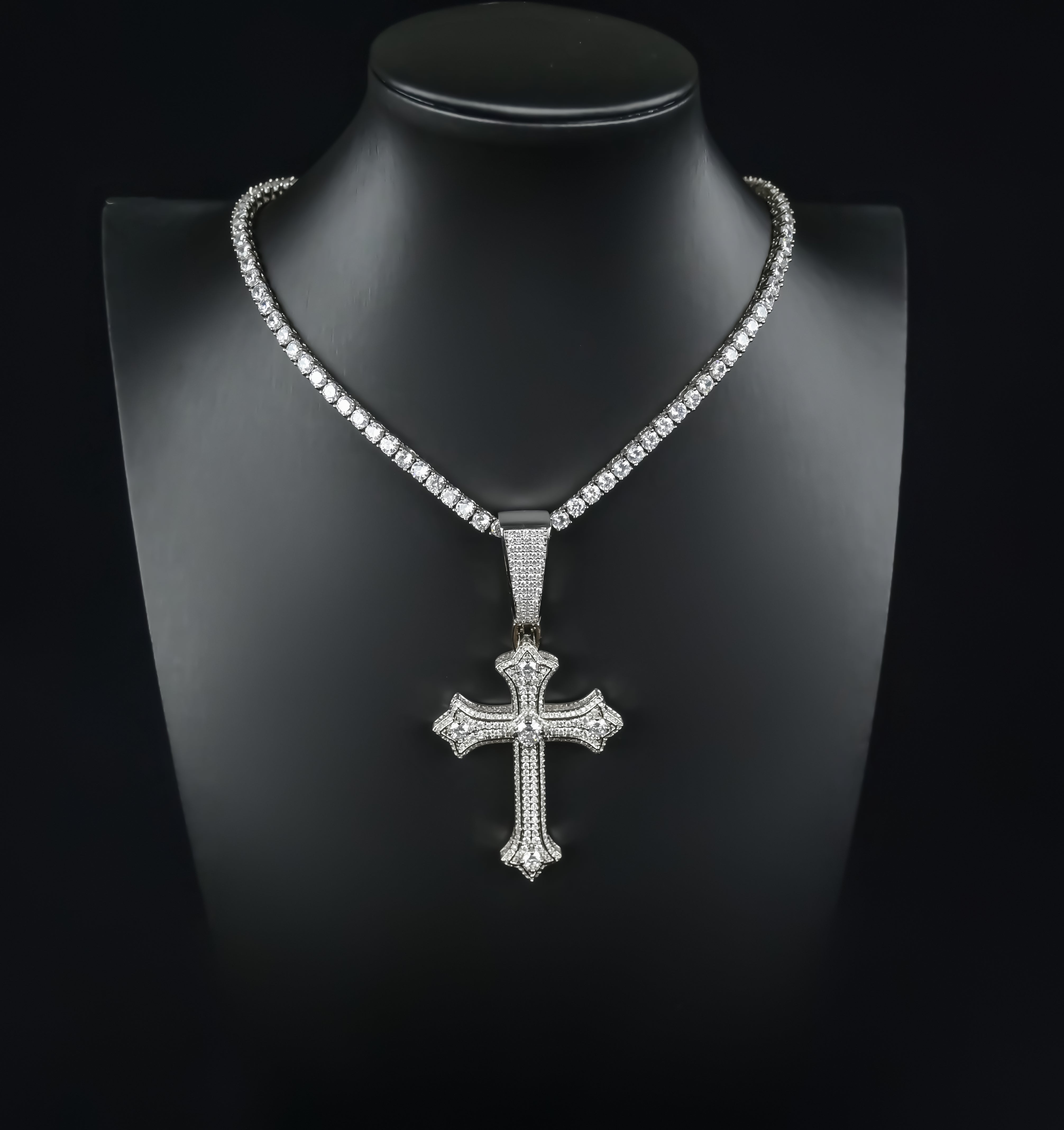 Silver Cross Necklace, Jesus Ankh Cross Charm Necklace, Silver Chain Necklace, Pray Necklace Waterproof Minimalist Necklace Gift For Him Her
