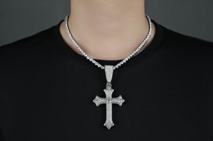 Silver Cross Necklace, Jesus Ankh Cross Charm Necklace, Silver Chain Necklace, Pray Necklace Waterproof Minimalist Necklace Gift For Him Her