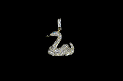 Sterling Silver Swan Necklace, Pink Stones, Elegant Pendant, Minimal Jewelry