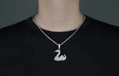 Sterling Silver Swan Necklace, Pink Stones, Elegant Pendant, Minimal Jewelry