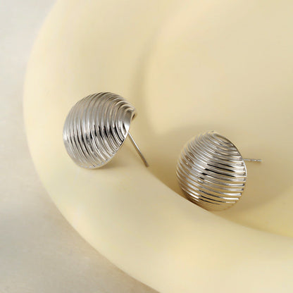 Sterling Silver Brushed Stripe Earrings